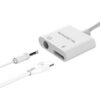 Somostel Adapter HF BT Ver typ-c - mini jack 3,5" + zasilanie Biały SMS-BZ03