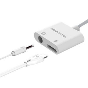 Somostel Adapter HF BT Ver typ-c - mini jack 3,5" + zasilanie Biały SMS-BZ03