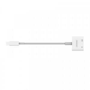 Somostel Adapter HF Apple Lightning - Jack 3,5 cala + zasilanie Biały SMS-BZ05