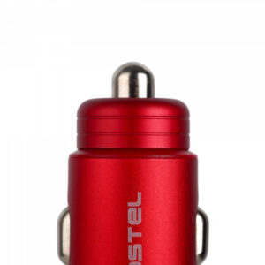 Somostel Ładowarka samochodowa 2XUSB + kabel USB - USB-C 5A 1m Quick Charge QC3.0 czerwony Aluminium SMS-A89