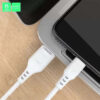 Denmen Kabel USB - Typ-C 2.4A 12W 1m Quick Charge QC3.0 Biały D01T-W