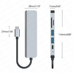 Ecobox Adapter Dex TYP-C Rozdzielacz HDMI / TYP-C / 2xUSB /czytnik kart DEX