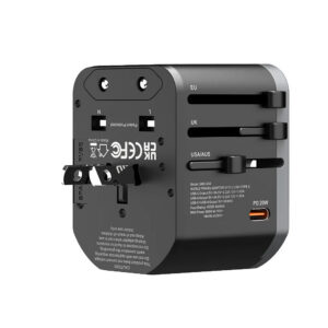 Somostel adapter zasilania cały świat 2x USB / Typ-C 20W QC PD czarny SMS-Q43