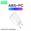Denmen Ładowarka sieciowa DC06 TYP-C + kabel Typ-C - Typ-C 3.6A 20W 1m Power Delivery PD Biały