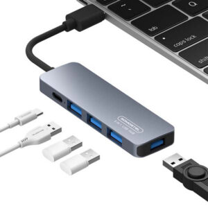 Somostel Adapter host 4XUSB+TYP-C Typ-C 60W Srebrny SMS-BZ09