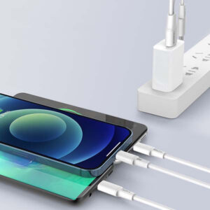 Somostel kabel 3w1 Powerline USB - Typ-C / Lightning / Micro USB 3.1A 10W 1m QC 3.0 biały SMS-BT14