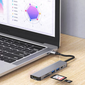 Ecobox Adapter Dex TYP-C Rozdzielacz HDMI / TYP-C / 2xUSB /czytnik kart DEX