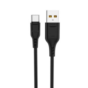 Denmen Ładowarka sieciowa USB + kabel USB - Typ-C 2.4A 12W Czarny DC01TB