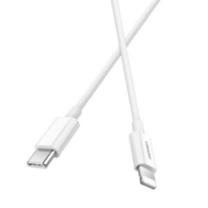DENMEN KABEL USB-C PD TYP-C - LIGHTNING 20W 3,6A WZMACNINANY BIAŁY 2M D65