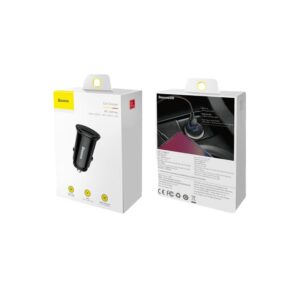 Baseus ładowarka samochodowa USB / USB-C 30W QC PD czarny CCALL-YS01