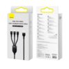 Baseus kabel Flash Series II USB - Typ-C / Lightning / Micro USB 100W 1.2m czarny oplot