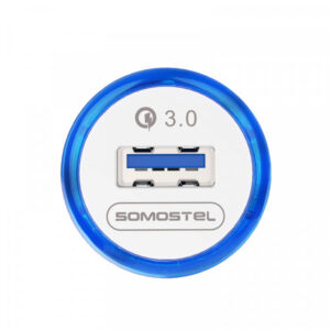 Somostel Ładowarka samochodowa USB + kabel USB - Lightning 3A Quick Charge QC3.0 Biały SMS-A46