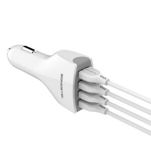Somostel Ładowarka samochodowa 4XUSB 5.4A Quick Charge QC3.0 Biały SMS-A66