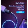 Somostel Kabel Led USB - Lightning 3.1A 30W 1.2m Quick Charge QC3.0 Czerwony SMS-BY01