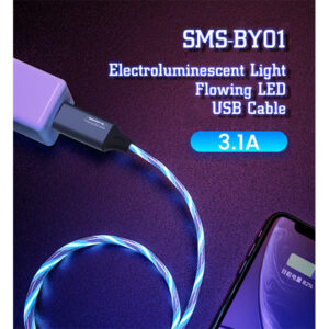 Somostel Kabel Led USB - Lightning 3.1A 30W 1.2m Quick Charge QC3.0 Niebieski SMS-BY01