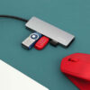 Somostel Adapter host 4XUSB+TYP-C Typ-C 60W Srebrny SMS-BZ09