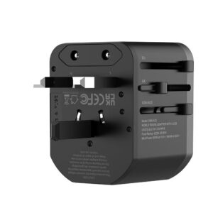 Somostel adapter zasilania cały świat 2x USB 2.4A QC3.0 czarny SMS-A22