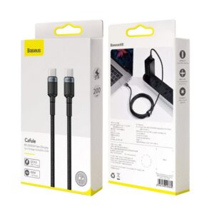 Baseus kabel Cafule USB-C - USB-C 100W 2m czarny oplot CATKLF-ALG1