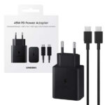 Samsung ładowarka sieciowa USB-C 45W + kabel USB-C - USB-C 5A 1.8m PD PPS czarny EP-T4510XBEGEU