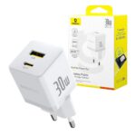 Baseus ładowarka sieciowa USB / USB-C 30W QC PD biały