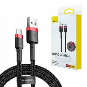 Baseus kabel Cafule USB - USB-C 2A 2m czerwony oplot