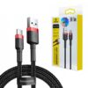 Baseus kabel Cafule USB - USB-C 3A 1m czerwony oplot CATKLF-B91