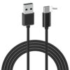 Economy kabel USB - USB-C 3A 1m czarny długie złącze