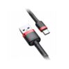 Baseus kabel Cafule USB - USB-C 3A 1m czerwony oplot CATKLF-B91