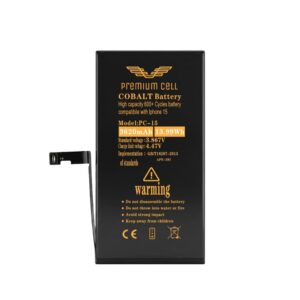 Premium Cell bateria do iPhone 15 Diagnosable 3620mAh 600+ Cycles cobalt