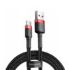 Baseus kabel Cafule USB - USB-C 3A 1m czerwony oplot CATKLF-B91